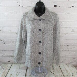 Karen Scott Petite Button Front Marled Cardigan Sweater